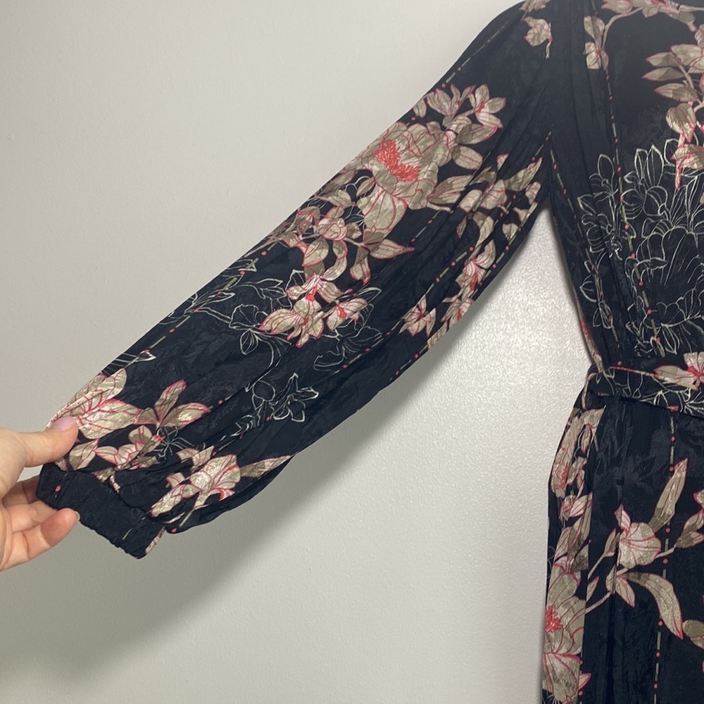 Anthropologie Harlyn Audria Jacquard Floral Jumpsuit Size Small - Picture 5 of 12